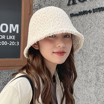 뽀글이 버킷햇 양털 벙거지 봄 여성 벙거지모자 니트모자 캠핑 해돋이