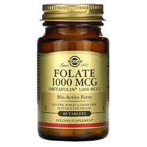 솔가 천연 엽산 영양제 1000mcg 60/120정 메타폴린, 60정