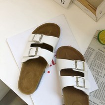 Baiwife 샌들 여 슬리퍼 남 여름 슬리퍼 커플화 남화 비치화 코르크 슬리퍼 일자 슬리퍼 여