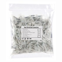 500pc 열 수축 버트 커넥터-해양 등급 방수 와이어 커넥터 키트-보아 용 구리 절연 전기 크림프, 04 White