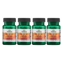 Swanson B-12 with Folic Acid 스완슨 비타민B-12 엽산 60로젠지 4팩