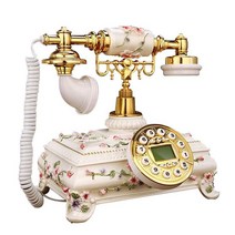 유럽풍 빈티지 전화기 전화 장식품 유선 침실 소품, 2.블루스크린백라이트듀얼 벨