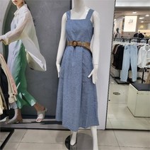 Abfz DP01 민소매 린넨 벨티드 핀탁 원피스 AFW5QO02G
