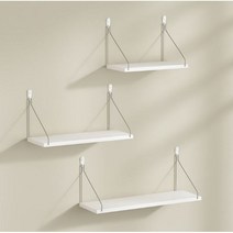 엔템 무타공 벽선반 장식대 무지주 북 선반, 무타공벽선반+요술못2개_브라운30cm