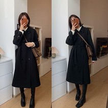 헤링본 롱코트 롱뽀글이 간절기 라인코트 여자코트 체크 밍크코트 여성반코트 케이프 여성하프코트