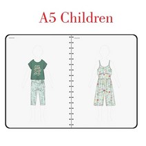 디자이너 A5 아기 의류 디자인 스케치북 바디 그림 템플릿 어린이 키즈 스케치 북 패션 노트 50 시트 종이, 어린이들