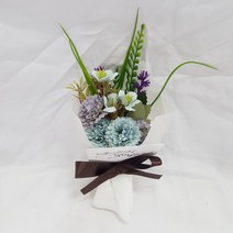 영하우스 납골당꽃다발 미니조화 꽃다발 꽃바구니 납골당꽃 부착식 성묘꽃 산소꽃 봉안당조화 추모꽃 꾸미기 납골당 꽃장식, 폼카네이션블루