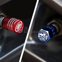 JS automotive 국산차 수입차 전차종 자동차 타이어 로고 엠블럼 밸브캡 에어캡 커버, B타입 엠블럼 육각밸브캡 - 레드
