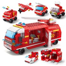 [알꿀밤-레고호환블럭-팩] E레고호환 1000pcs 블럭세트 팩 시리즈E, E소방 진압팀 세트 팩E