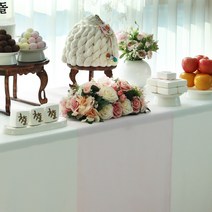 인조실크 돌상테이블보 전통테이블보 인견실크, 인조실크(미색)
