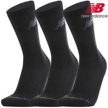 뉴발란스 쿠션 크루 삭스 3팩, LAS95363_BK, S