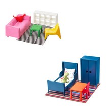 소꿉놀이 장난감 인형집 인형가구 거실 침대 소파 옷장 후세트 이케아, 2인형가구 침실
