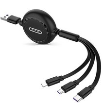 3 in 1 고속 충전기 삼성 전자 아이폰 11 12 13 프로 최대 안드로이드 전화 충전 마이크로 USB C 케이블 개폐식 USB 타입 C 케이블, 05 01, 01 1.1M