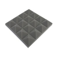 24pcs 25x25x5cm 어쿠스틱 폼 방음 블랙 16 피라미드 스튜디오 흡수 방음 처리 패널 타일 보호 스폰지, 회색, 24개