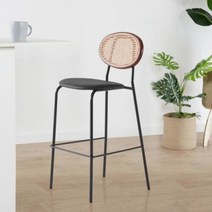 아트박스/꼬모까사 페더 라탄 바체어 (2종색상)높이조절가능, 블랙/55cm(절삭신청)