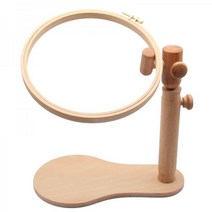 자수틀 높이조절 가능한 탁상용 프랑스 소형 스탠드 원목 거치대 루네빌자수 탕부르 회전, 스탠드형 21cm 수틀