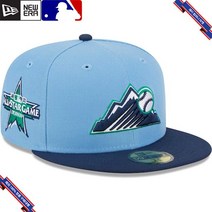 [미국정품] 906798 스냅백 캡모자 MLB [콜로라도 로키스] 뉴에라 Green Undervisor 59FIFTY Fitted Hat - Light Blue/Navy