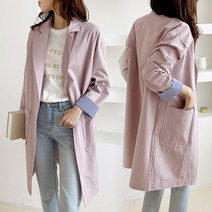 paz-7387(국내산)봄신상워싱면하프롱자켓바람막이점퍼