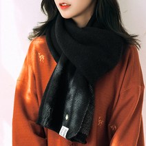 무지 심플 니트 목도리 베이직 머플러 블랙 여친선물 데이트코디 꽃샘추위 겨울패션 포인트룩 연인 보온성