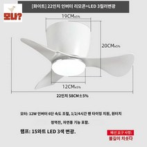 써큘레이터 펜 실링팬 천정형 가정용 천장 거실 에어, 【화이트】22인치 인버터 리모컨+LED 3컬러 변광