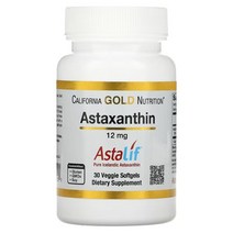 CGN 아스타잔틴 12mg 카로티노이드 Sorbitol 식물성 30 베지 소프트젤, 1개