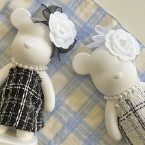 트위드 빅베어 석고방향제, 화이트, 블랙체리