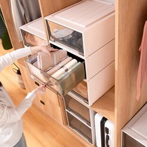 적층식 슬라이딩 리빙박스 대형 옷장수납함, 3018