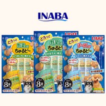 INABA 이나바 강아지 건강기능성 츄르비 구운닭가슴살&호박/고구마/치즈 8p 3종, (장건강케어)호박&구운닭가슴살