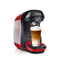 Tassimo 해피 캡슐 머신 TAS1003 Bosch의 커피 머신 70가지 이상의 음료 전자동 모든 컵에 적합 공간 절약형 1400W 빨간색 -19987, 크림