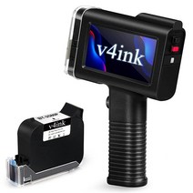 V4ink BENTSAI 휴대용 잉크젯 프린터 B1 4.3인치 HD 터치 스크린 수용성 코딩 머신 프린트 높이 0.09-0.5인치 카드 박스 가방 목재에 바코드 QRCode 날짜