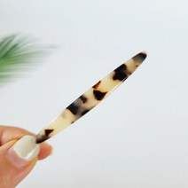 프랑스핀 호피 마블 긴타원 옆머리 앞머리 7.5 cm 수동 똑핀