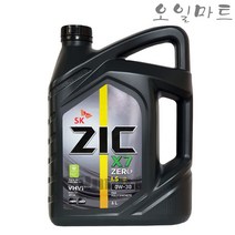 오일마트 지크 제로 ZIC ZERO LS 0W30 C2 6L 디젤/가솔린 합성엔진오일, 1개