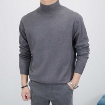 이너프데이 보들보들 캐시미어 반폴라 니트 남자 오버핏 반목 목폴라