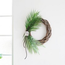 현관문 방문 꾸미기 야자 조화 버드나무 리스 사장실 사무실 실내조경 서재 카페 미술관 힐링, 상세페이지 참조