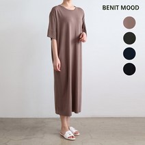 베닛무드 썸머 라운드 빅사이즈 루즈핏 롱 니트 원피스