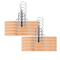 모노먼트 원목 일자형 바지걸이, 혼합 색상, 10개