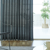 포룸 4계절 항균 니트 커튼 - 다크그린