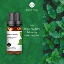 EVOKE-포크 에센셜 오일 10ML 아로마 디퓨저용 가습기 마사지 캔들 비누 제조 100% 자연 라벤더 자, 05 Peppermint_01 10ml