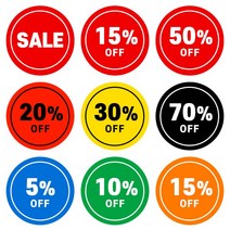 세일스티커 할인스티커 행사스티커 마트 편의점 백화점 정육 옷집 매장 주문제작 원형, 30%, [1000매] 60mm, [C] 그린-화이트
