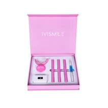 치아미백 셀프 미백겔 화이트닝패치 ivismile 무선 키트 젤 키트 led 라이트 탈감작 젤 12 pap 안전 젤, 로즈 레드, 협력사