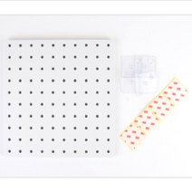 타공 메쉬 페그 철 휀스 보드 망 판 세트 흰색+부착용