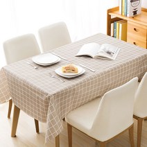 JKMTR 비닐 방수 테이블보 식탁보 일회용, 노르딕브라운, 4인용(137cm x 180cm)