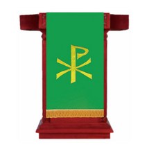 교회 단상 커버 천 성찬보 자수 십자가 강대상 보자기, 녹색 포디움 천-L 160xW 60cm