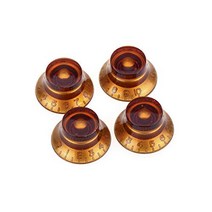 Musiclily Pro Metric Size １8 Spline Bell Top Hat Knobs for Epiphone Les Paul SG Electric Guitar Amb, 1