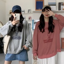 주디앤 여성 핸드볼 챔피언십 긴팔 기모 겨울 맨투맨