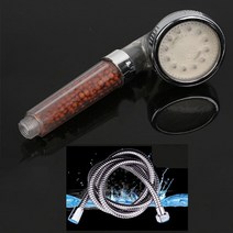 필터샤워기헤드 나노 버블 여행용 수압상승 절수 샤워기 1pc 욕실 3 색 변경 led 샤워 헤드 온도 센서 핸드 헬드 미네랄 음이온 스파 고압 필터 샤워 헤드, 1.5m 호스 포함