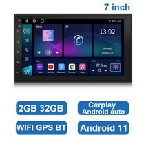 인드로이드오토 ESSGOO-2 딘 7 9 10 인치 안드로이드 자동차 라디오 2G 32G 범용 멀티미디어 플레이어 카플레이 자동 스테레오 블루투스, 01 7 inch Standard