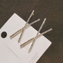골드 아이돌 화려한 실버 연예인 엑스 헤어핀 무대의상 심플 베이직 큐빅 기본 엑스자