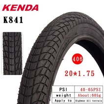 자전거 타이어 튜브 20인치 휠 악세사리 Kenda 접이식 k841 20 인치 스틸 와이어 201.75 1.95 도시 관광 산악 부품, k841 20X1.75