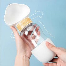 하얀 구름장 강아지 산책 휴대용 간식 물통